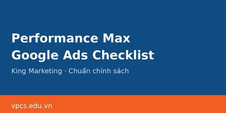 Performance Max Google Ads checklist